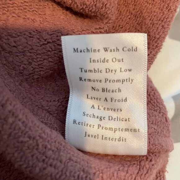 Frank and Eileen Audrey Funnel Neck Capelet Dusty Rose Mauve French Terry Knit O - Picture 6 of 10